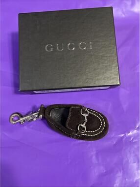 GUCCI shoe type key chain brown with accessories